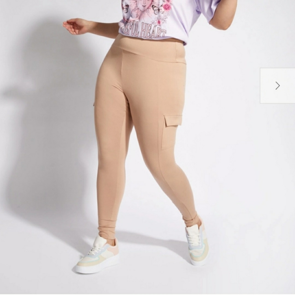 Rue 21 Plus Taupe Super Soft Cargo Leggings Size 1X
